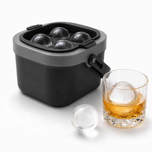 Crystal Clear Ice Ball Maker for Whiskey – Makes 4 Large 2.4" Ice Spheres