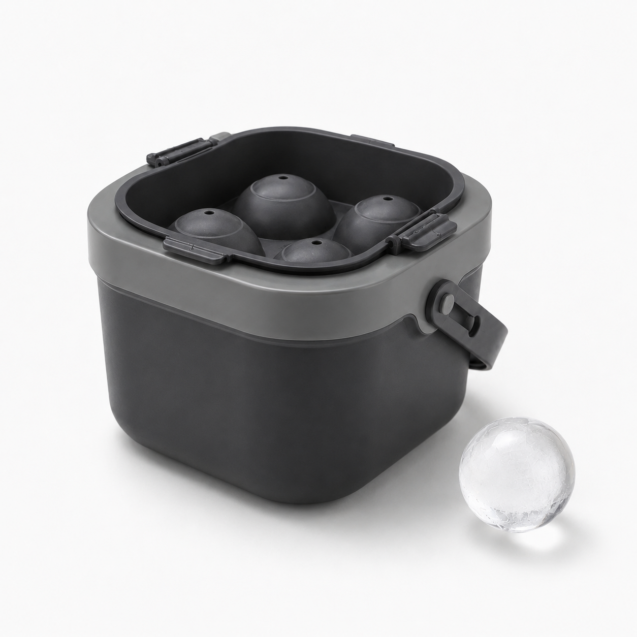 Crystal Clear Ice Ball Maker for Whiskey – Makes 4 Large 2.4" Ice Spheres