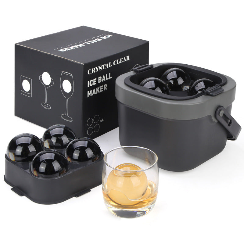 Crystal Clear Ice Ball Maker for Whiskey – Makes 4 Large 2.4" Ice Spheres