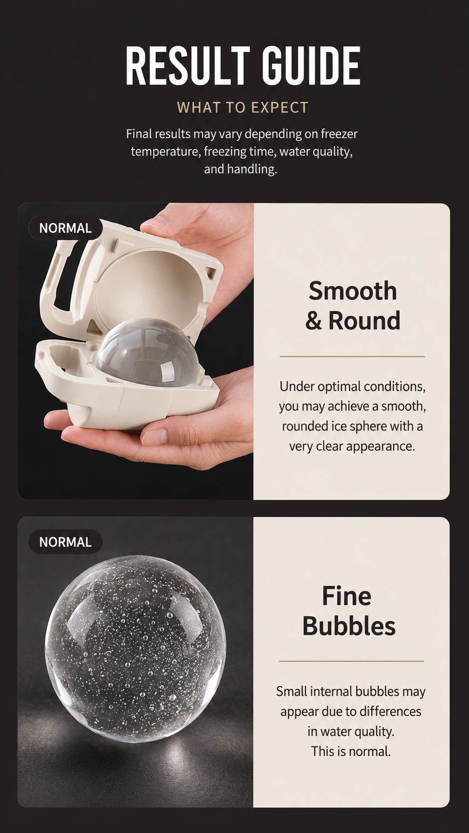 64mm Clear Ice Ball Maker for Whiskey & Cocktails